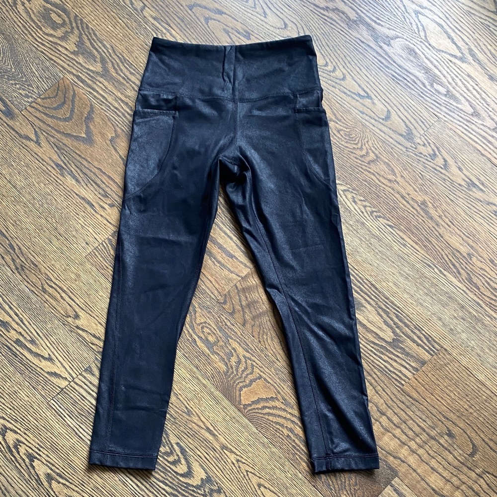 Black Metallic Leggings